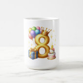 8歳の誕生日おめでとう コーヒーマグカップ (中央)