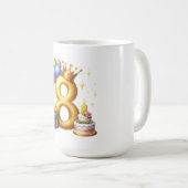 8歳の誕生日おめでとう コーヒーマグカップ (正面右)