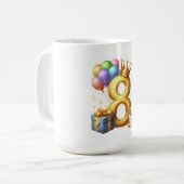 8歳の誕生日おめでとう コーヒーマグカップ (正面左)