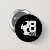 8歳の誕生日おめでとう サッカー好きな子供の8歳の誕生日プレゼントに 缶バッジ (正面&裏面)