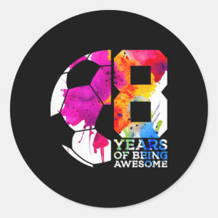 8歳の誕生日おめでとう!サッカー少年・少女の素晴らしい8年間を祝おう _1 ラウンドシール