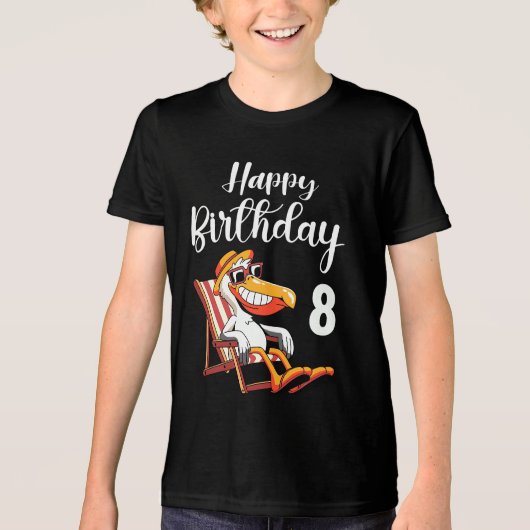 8歳の誕生日おめでとう トライブレンドTシャツ (正面)