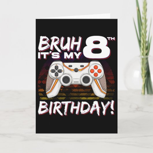 8歳の誕生日おめでとう!ビデオゲーム好きな少年に カード (正面)