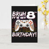 8歳の誕生日おめでとう!ビデオゲーム好きな少年に カード (黄色い花)