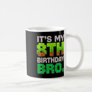 8歳の誕生日おめでとう ピクセルデザイン 誕生日ボーイ コーヒーマグカップ