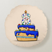 8歳の誕生日おめでとう ブルーのケーキに8