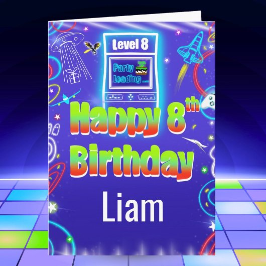 8歳の誕生日おめでとう レトロゲームセンター カード