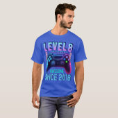 8歳の誕生日おめでとう!レベル8解禁ゲーマー誕生日S Tシャツ (正面フル)