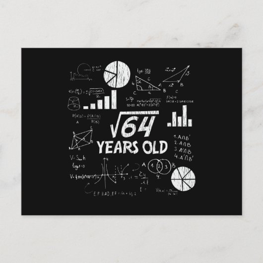 8歳の誕生日おめでとう 算数好きな子供へのギフト ポストカード (正面)
