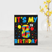 8歳の誕生日おめでとう 8歳 子供用ブロックおもちゃ カード (黄色い花)