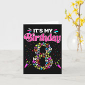 8歳の誕生日おめでとうTシャツ 女の子 蝶 ハッピー 8歳 カード (黄色い花)