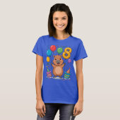 8歳の誕生日お祝いにカピバラTシャツ Tシャツ (正面フル)