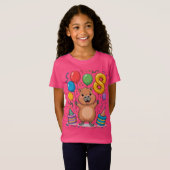 8歳の誕生日お祝いにカピバラTシャツ Tシャツ (正面フル)