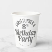 8歳の誕生日お祝い紙コップ 紙コップ (正面)