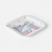 8歳の誕生日に滑り込むスケートで滑るパーティー ペーパープレート (傾斜あり)