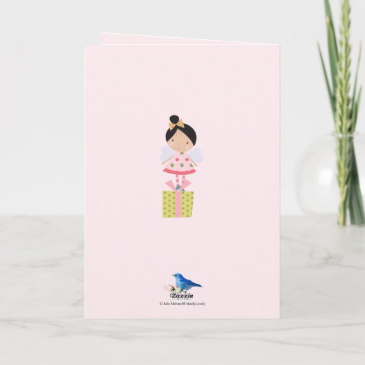 8歳の誕生日の妖精かわいいピンクパーソナライズされた カード (裏面)