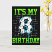 8歳の誕生日を祝おう!サッカー好き男子の8歳の誕生日 カード (黄色い花)