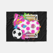 8歳の誕生日を迎えた女の子 サッカー好きな8歳児の誕生日 フリースブランケット (正面(横))