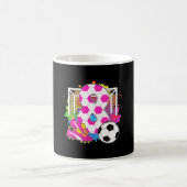 8歳の誕生日を迎えた女の子 8歳のサッカー誕生日 コーヒーマグカップ (中央)