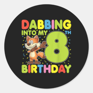 8歳の誕生日を迎えるダビング・フォックス・エイト歳の誕生日B ラウンドシール