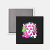 8歳の誕生日を迎える女の子 8歳のサッカー誕生日 マグネット (正面/裏面)