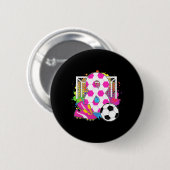 8歳の誕生日を迎える女の子 8歳のサッカー誕生日 缶バッジ (正面&裏面)