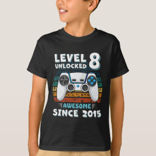 8歳の誕生日を迎える息子へ 面白いゲーマー 8歳 Tシャツ
