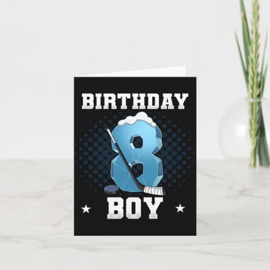 8歳の誕生日アイスホッケーパフォーマンス カード (正面)