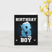 8歳の誕生日アイスホッケーパフォーマンス カード (黄色い花)