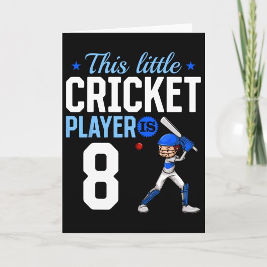 8歳の誕生日クリケット選手 カード (正面)