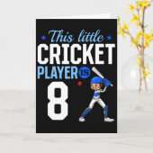 8歳の誕生日クリケット選手 カード (黄色い花)