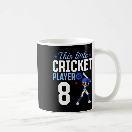 8歳の誕生日クリケット選手 コーヒーマグカップ (右)