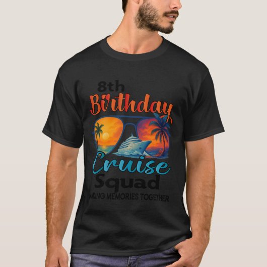 8歳の誕生日クルーズ同窓会 友達 家族のバケーション Tシャツ (正面)