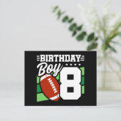 8歳の誕生日サッカー男子パーティーテーマ ポストカード (スタンド正面)