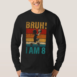 8歳の誕生日バスケットボールブルー私の8回目のBi Tシャツ