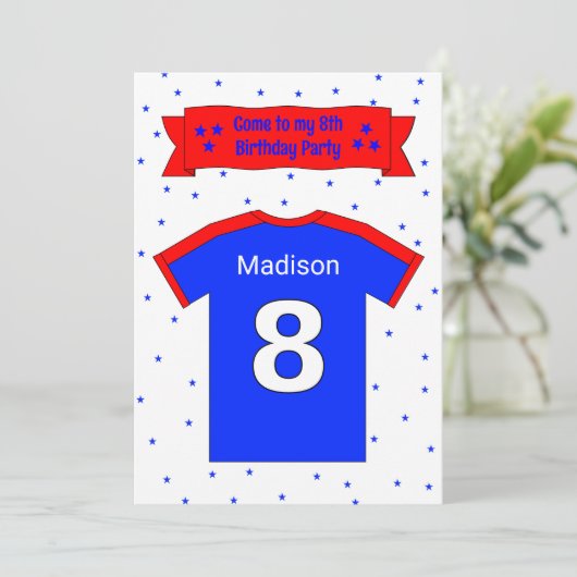 8歳の誕生日パーソナライズされたパーティの招待状 招待状 (スタンド正面)
