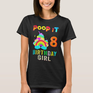 8歳の誕生日パーティーのお祝い女の子用おもちゃ フィジットポップイット 8才 Tシャツ
