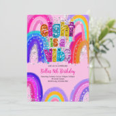 8歳の誕生日パーティーの招待状「Eight is a Vibe」 招待状 (スタンド正面)