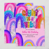 8歳の誕生日パーティーの招待状「Eight is a Vibe」 招待状 (正面/裏面)
