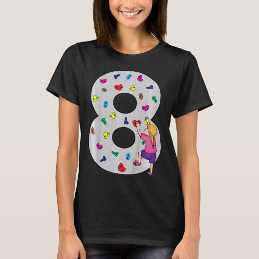 8歳の誕生日パーティーケーキクライミング Tシャツ (正面)