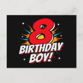 8歳の誕生日ヒーロー少年 8歳の誕生日 ポストカード (正面)