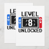 8歳の誕生日プレゼントに最適なゲーム 8歳の誕生日少年向けビデオゲーム 招待状 (正面/裏面)