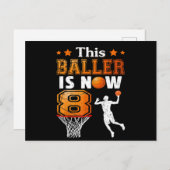 8歳の誕生日プレゼント このバスケ少年は8歳になりました ポストカード (正面/裏面)