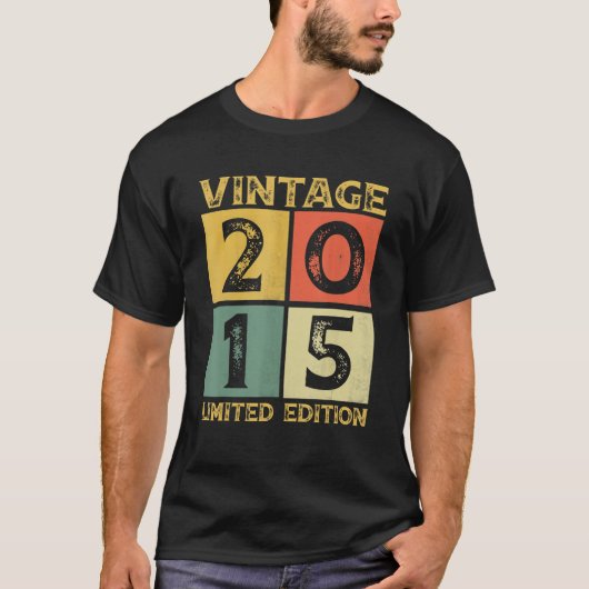 8歳の誕生日プレゼント レトロ 2015 限定 8歳向け Tシャツ (正面)