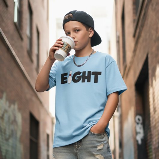 8歳の誕生日ボウリングTシャツ 子供用 Tシャツ