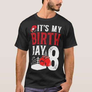 8歳の誕生日ボクシング少年 8歳のボクサーバースデーパーティー Tシャツ
