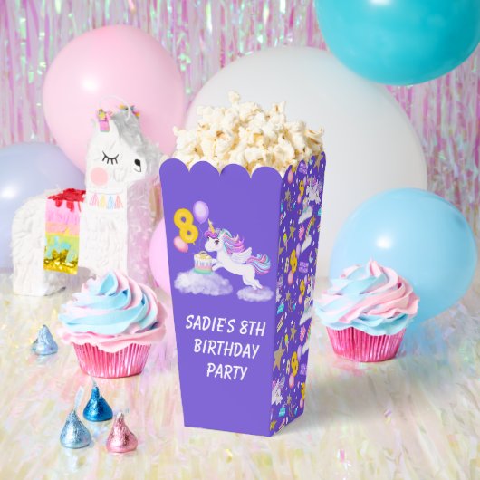 8歳の誕生日ユニコーンケーキ付パーティーグッズ箱 フェイバーボックス (パーティー)