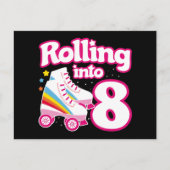 8歳の誕生日ローラースケート 8歳のスケート ポストカード (正面)