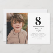8歳の誕生日写真招待状 招待状 (正面)