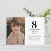 8歳の誕生日写真招待状 招待状 (スタンド正面)